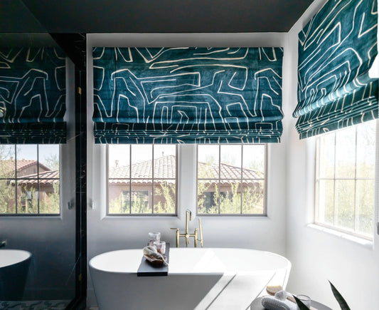 Flat fold roman shades with back slats