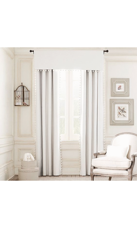 Pole mounted custom valance for kitchen