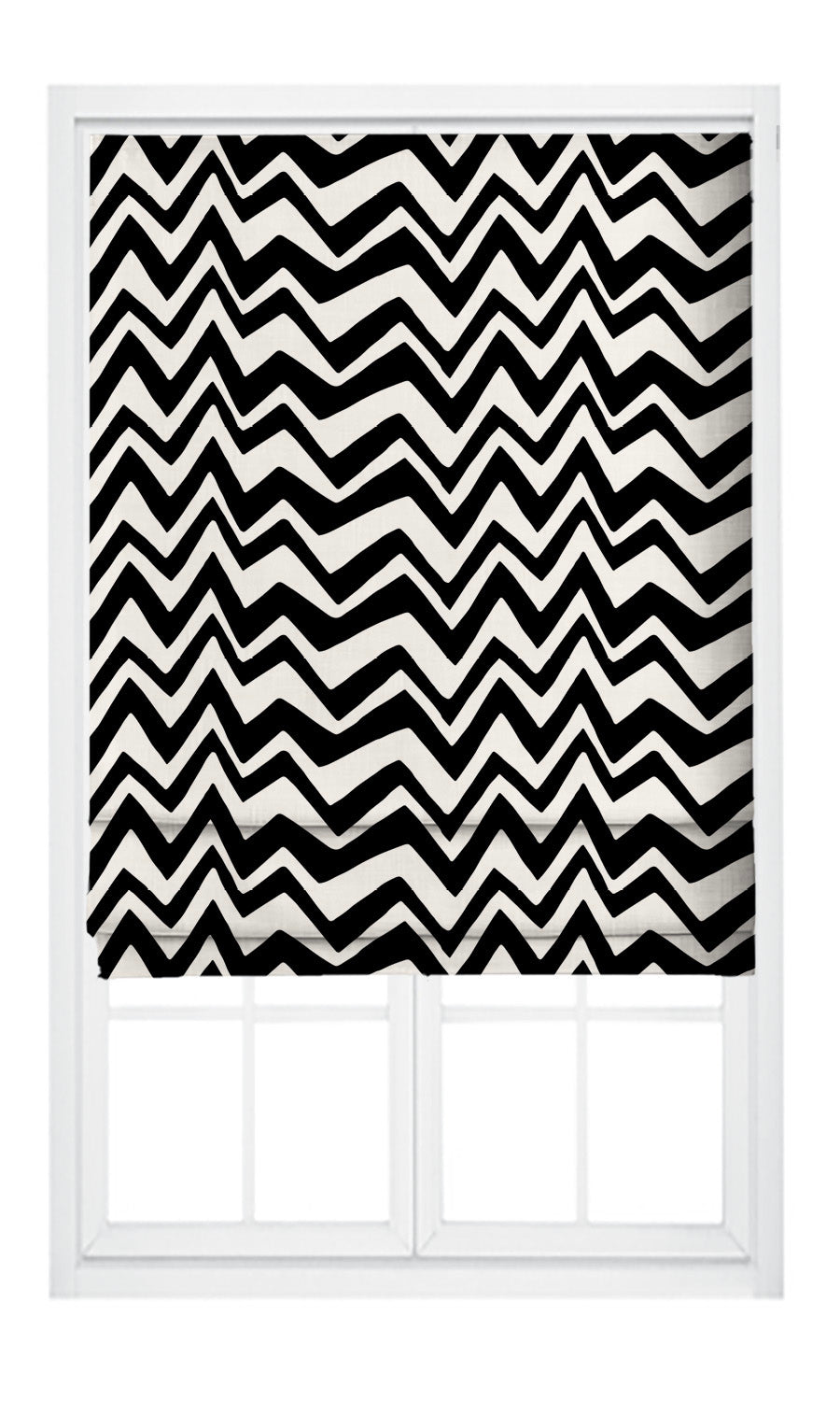 Abstract Chevron Velvet Pinch Pleat, Rod Pocket, Eyelet Curtains (Warm White/ Black)