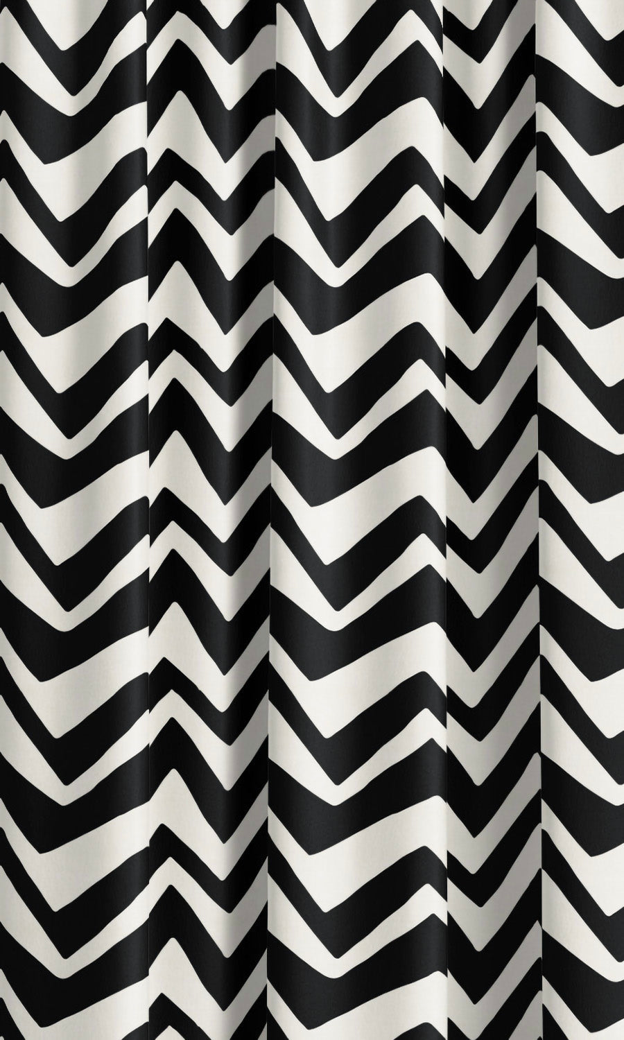 Abstract Chevron Velvet Drapes (Warm White/ Black) Extra Long Short Wide