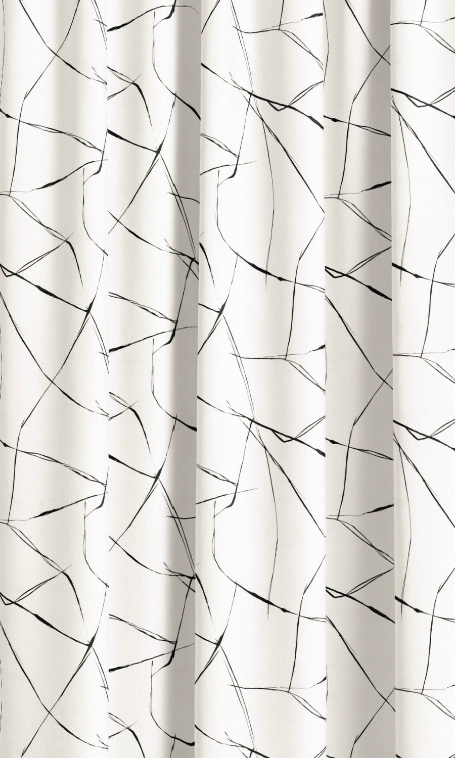 Crackle Line Patterned Velvet Curtain Panels (Warm White/ Black) Extra Long Short Wide