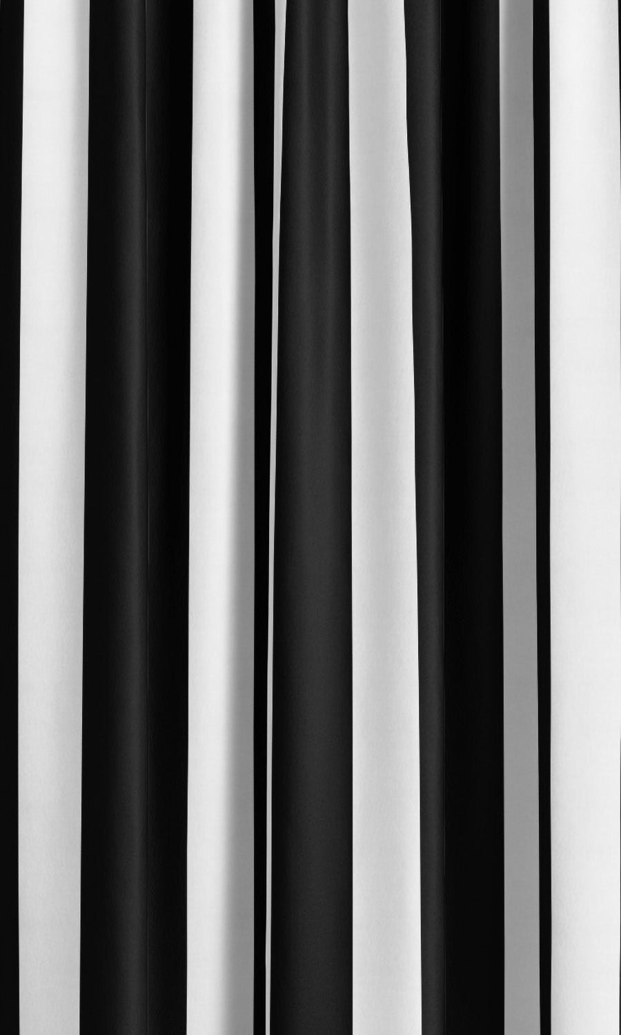 Awning Striped Velvet Window Curtains (Warm White/ Black) Extra Long Short Wide