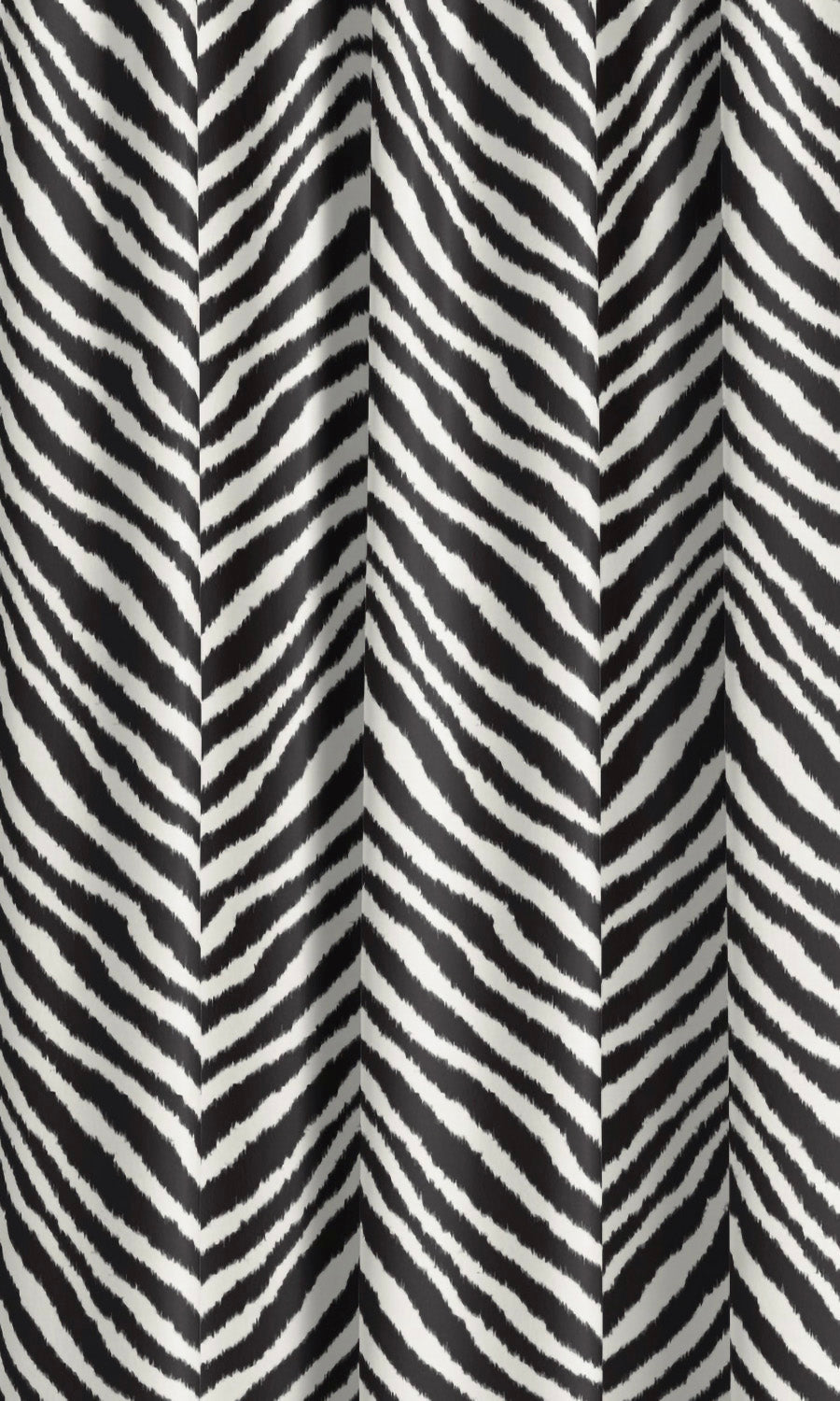 Zebra Chevron Patterned Velvet Drapes (Warm White/ Black) Extra Long Short Wide