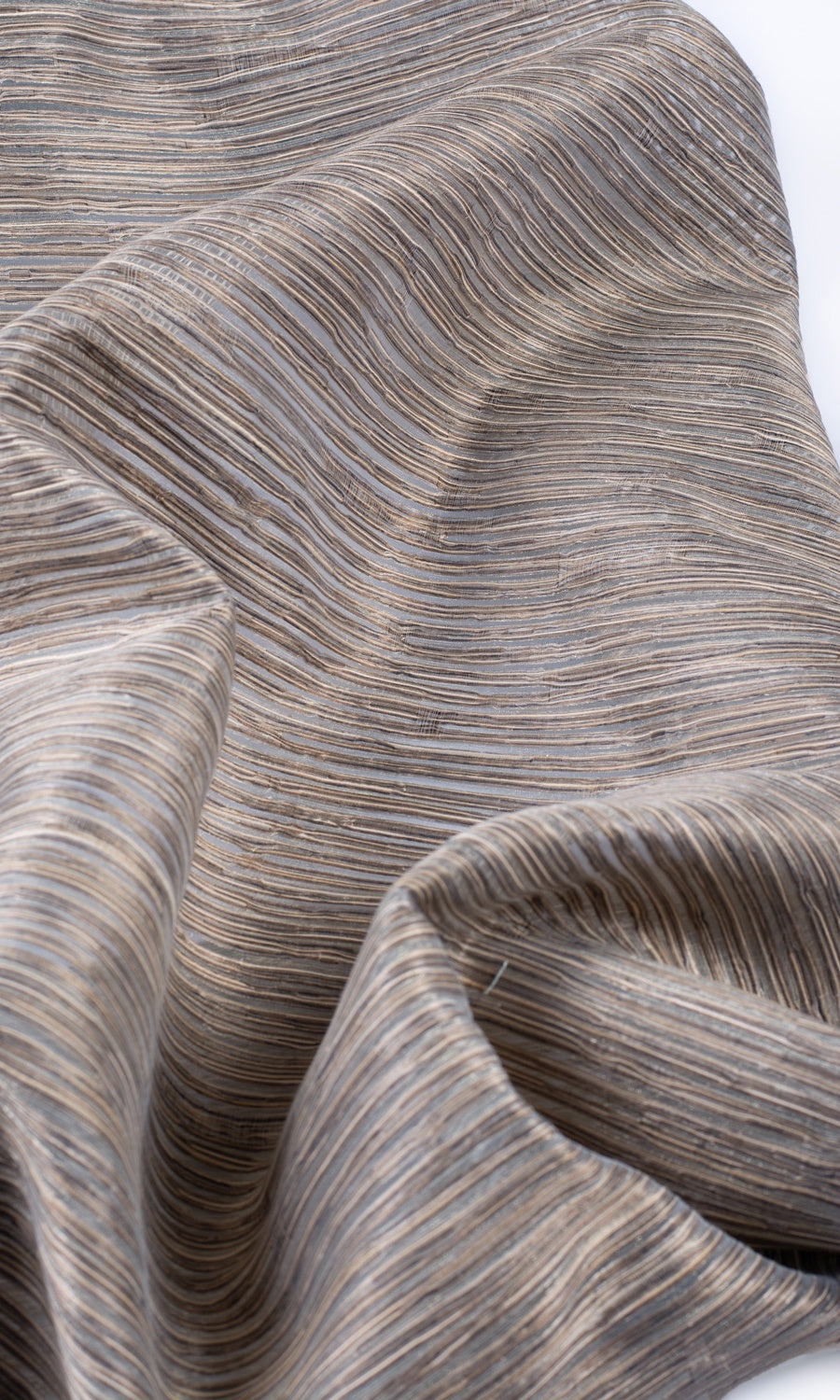 Striped Sheer Any Size Style Curtains (Mocha Brown)
