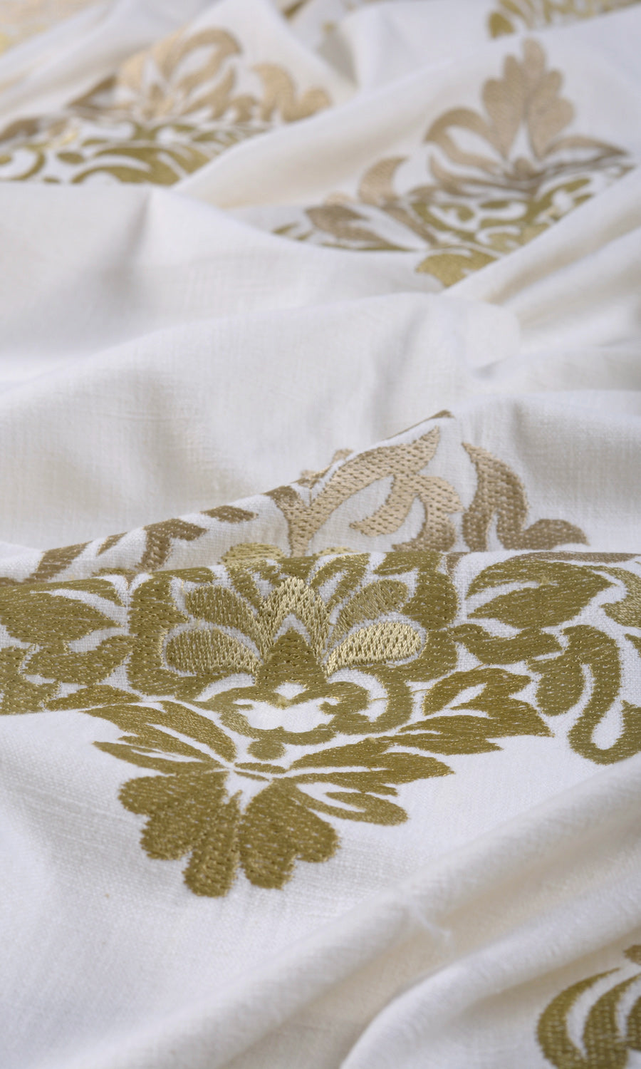 Damask Patterned  Custom Roman Shades (Ivory/ Beige/ Brown)