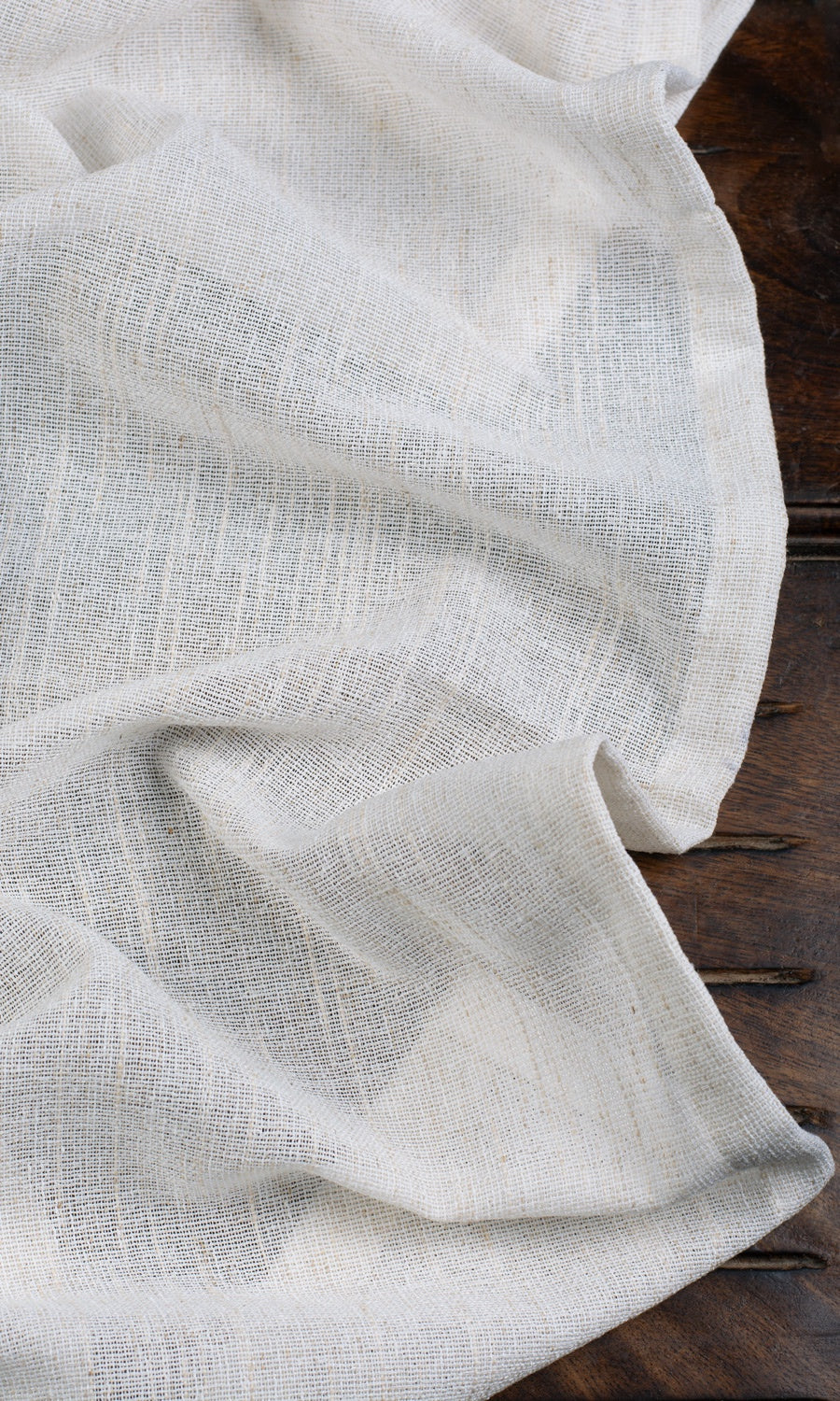 Poly-Linen Sheer Any Size Style Curtains (Ivory)