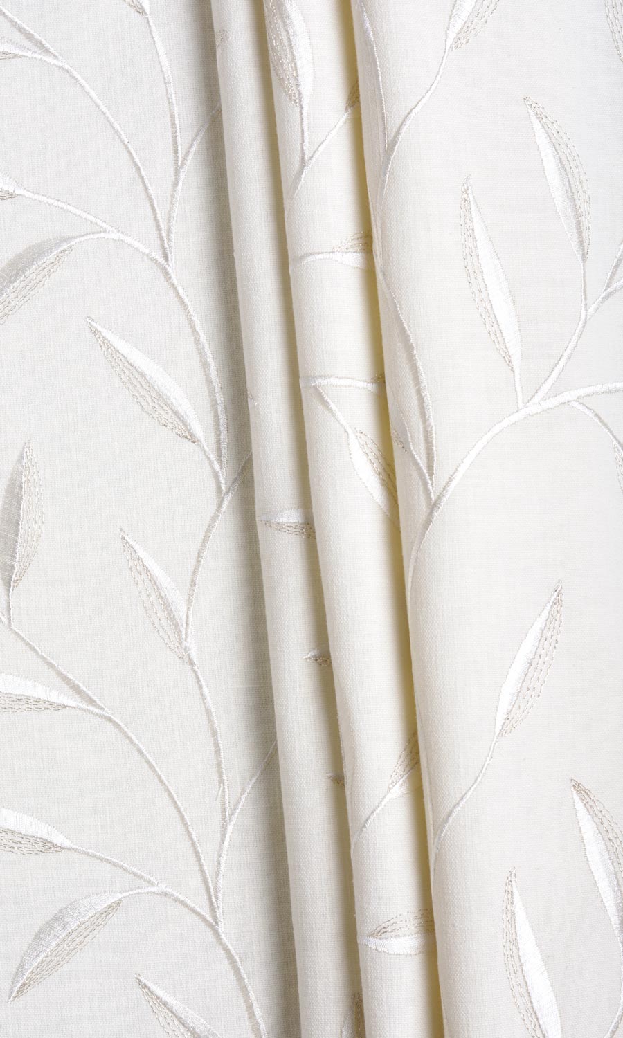 Floral Embroidery Custom Curtains (White/ Cream)