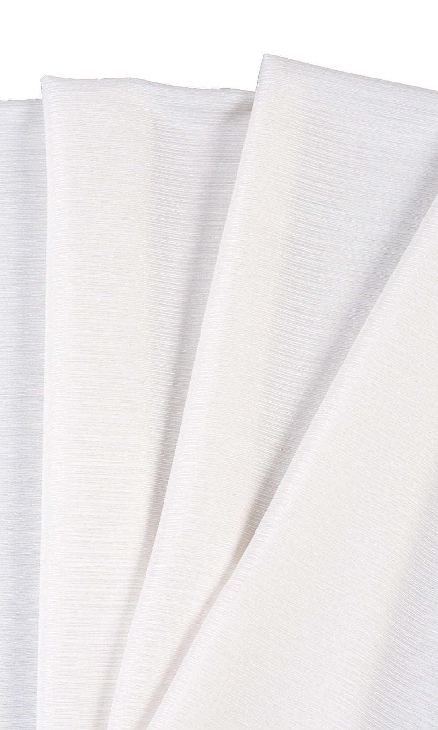 Striped Sheer Drapery (Pearl White) Extra Long Short Wide