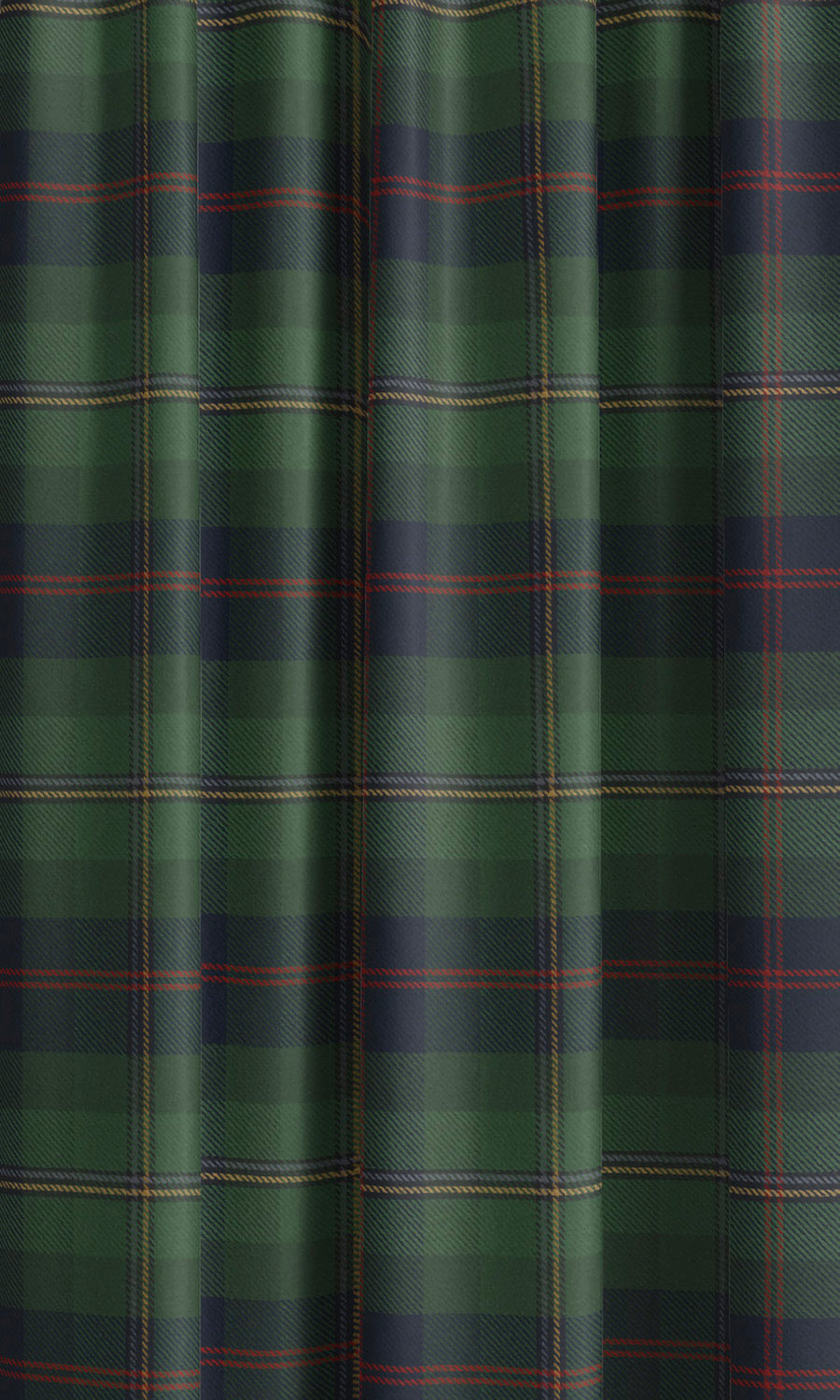 Tweed Plaid Velvet Drapes (Forest Green/ Orange/ White) Extra Long Short Wide