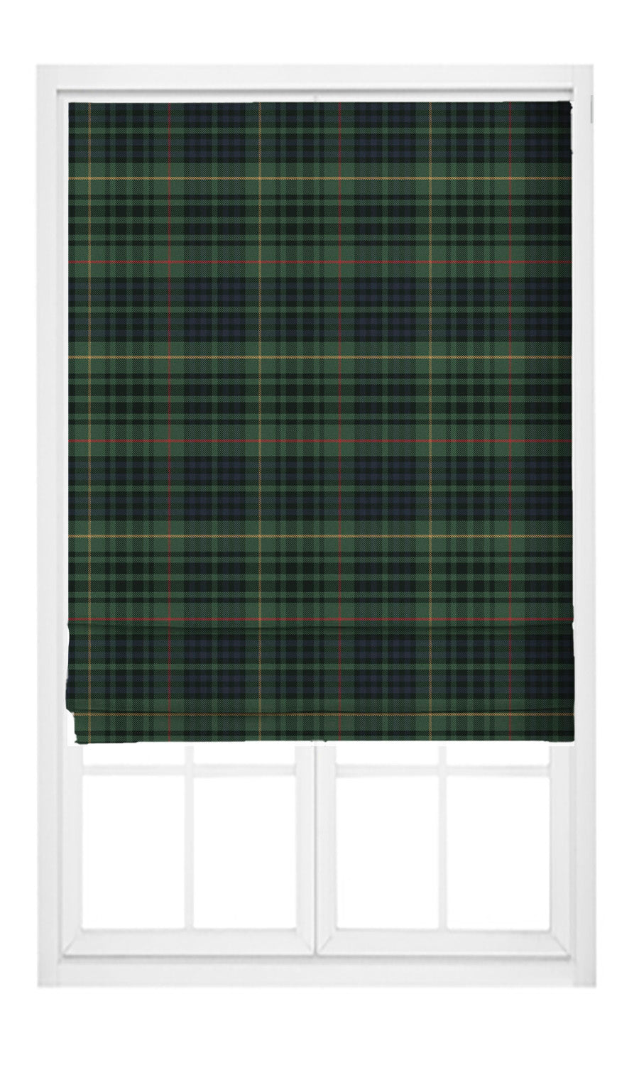 Tweed Plaid Velvet Pinch Pleat, Rod Pocket, Eyelet Curtains (Leaf Green/ Black/ Prussian Blue)