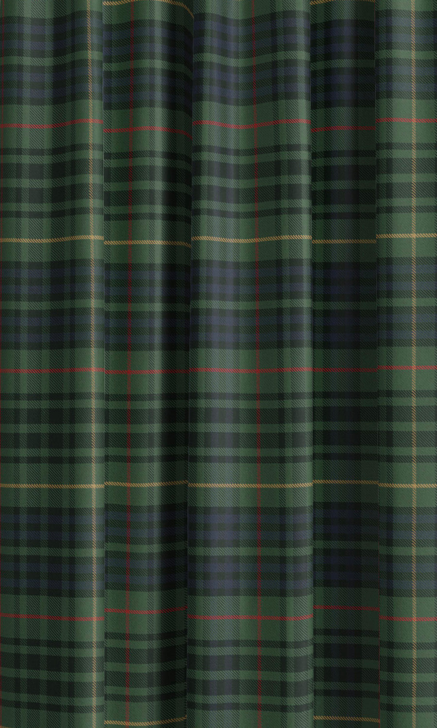 Tweed Plaid Velvet Window Curtains (Leaf Green/ Black/ Prussian Blue) Extra Long Short Wide