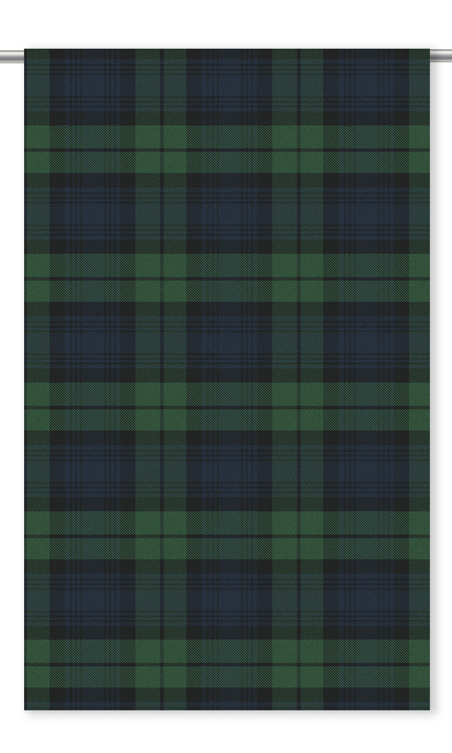 Tweed Plaid Velvet Drapery (Leaf Green/ Black/ Prussian Blue)