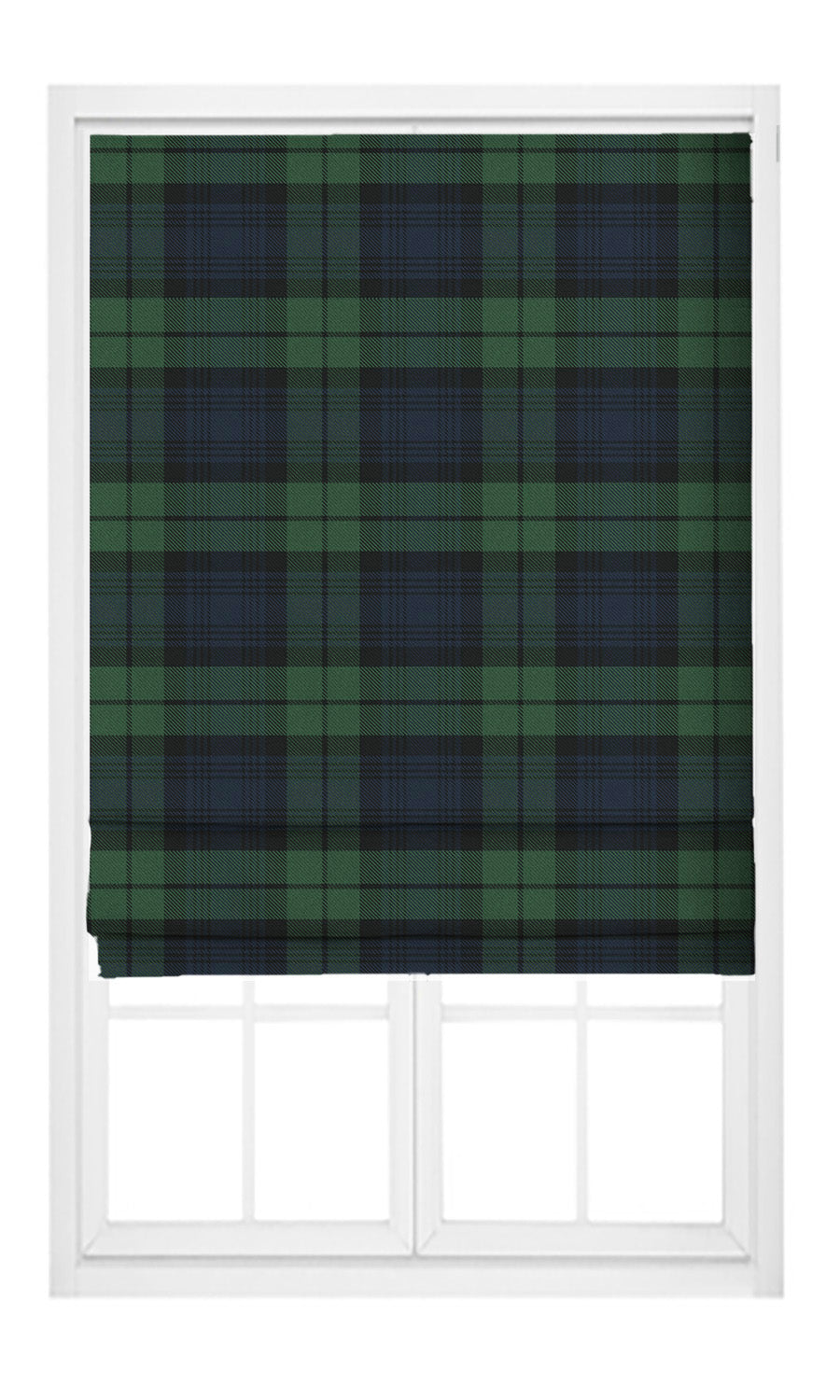 Tweed Plaid Velvet Pinch Pleat, Rod Pocket, Eyelet Curtains (Leaf Green/ Black/ Prussian Blue)