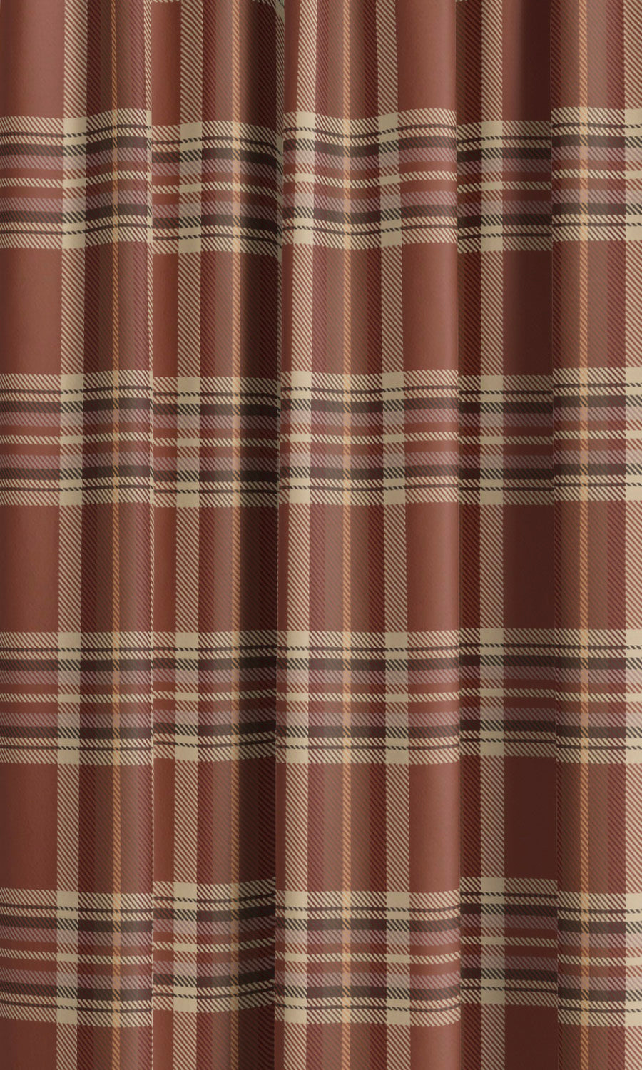 Tweed Plaid Velvet Curtain Panels (Rust Brown/ Tan) Extra Long Short Wide