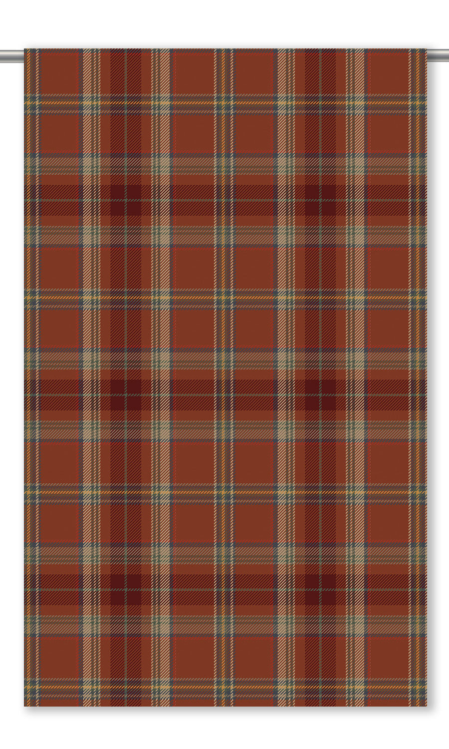 Tweed Plaid Velvet Drapery (Wine Red/ Tawny Brown/ Beige)