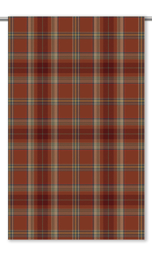 Tweed Plaid Velvet Drapery (Wine Red/ Tawny Brown/ Beige)