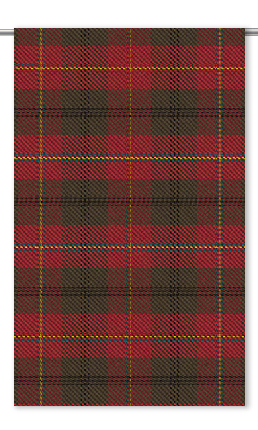 Tweed Plaid Velvet Window Curtains (Deep Red/ Green/ Black)