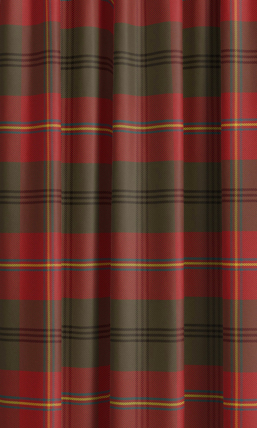 Tweed Plaid Velvet Window Curtains (Deep Red/ Green/ Black) Extra Long Short Wide