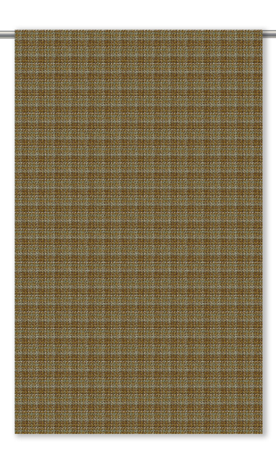 Textured Velvet Curtain Panels for Living, Bedroom, Kitchen, Bathroom (Tortilla Brown/ Moss Green)