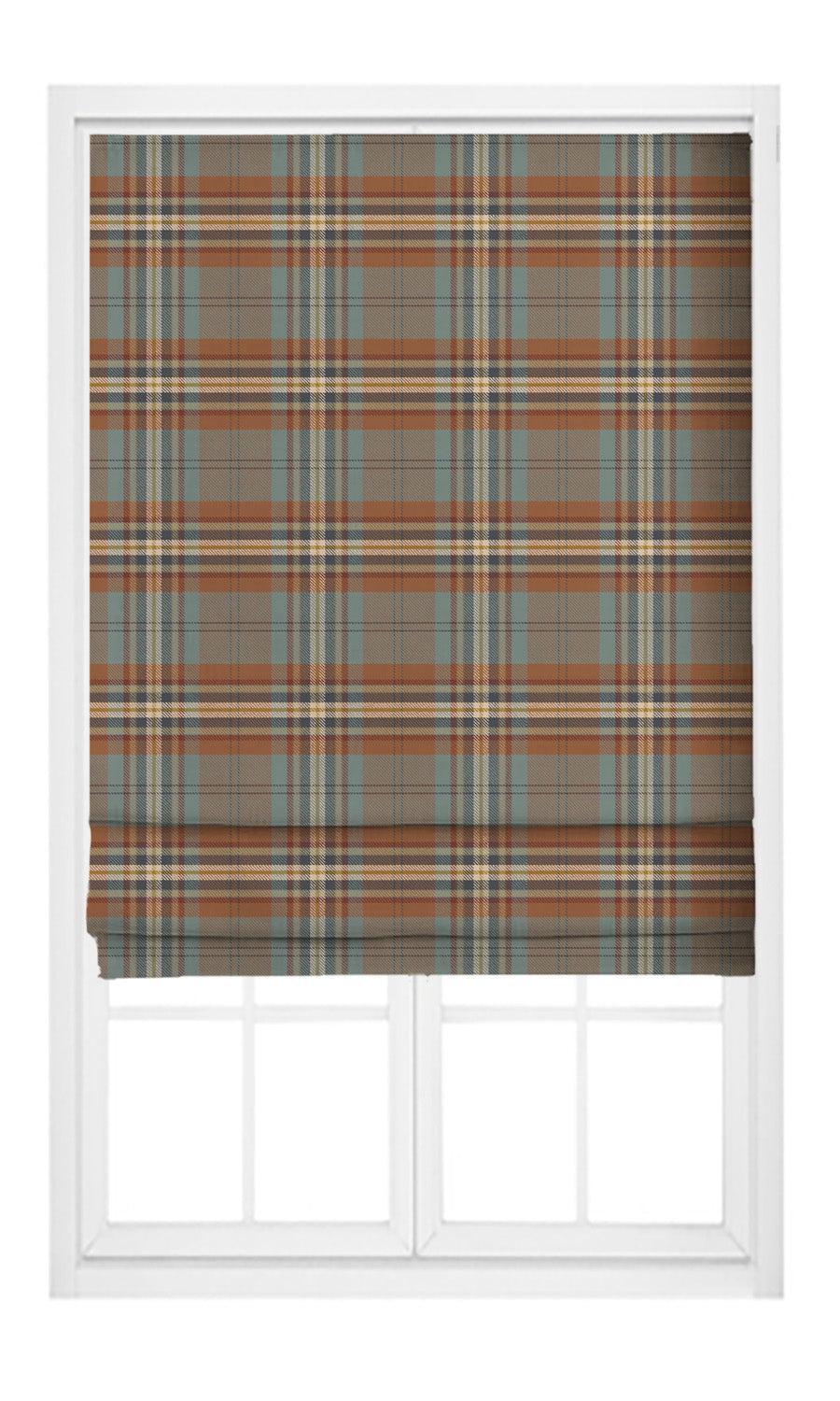 Tweed Plaid Velvet Pinch Pleat, Rod Pocket, Eyelet Curtains (Caramel/ Duck Egg Blue/ Dark Gray)