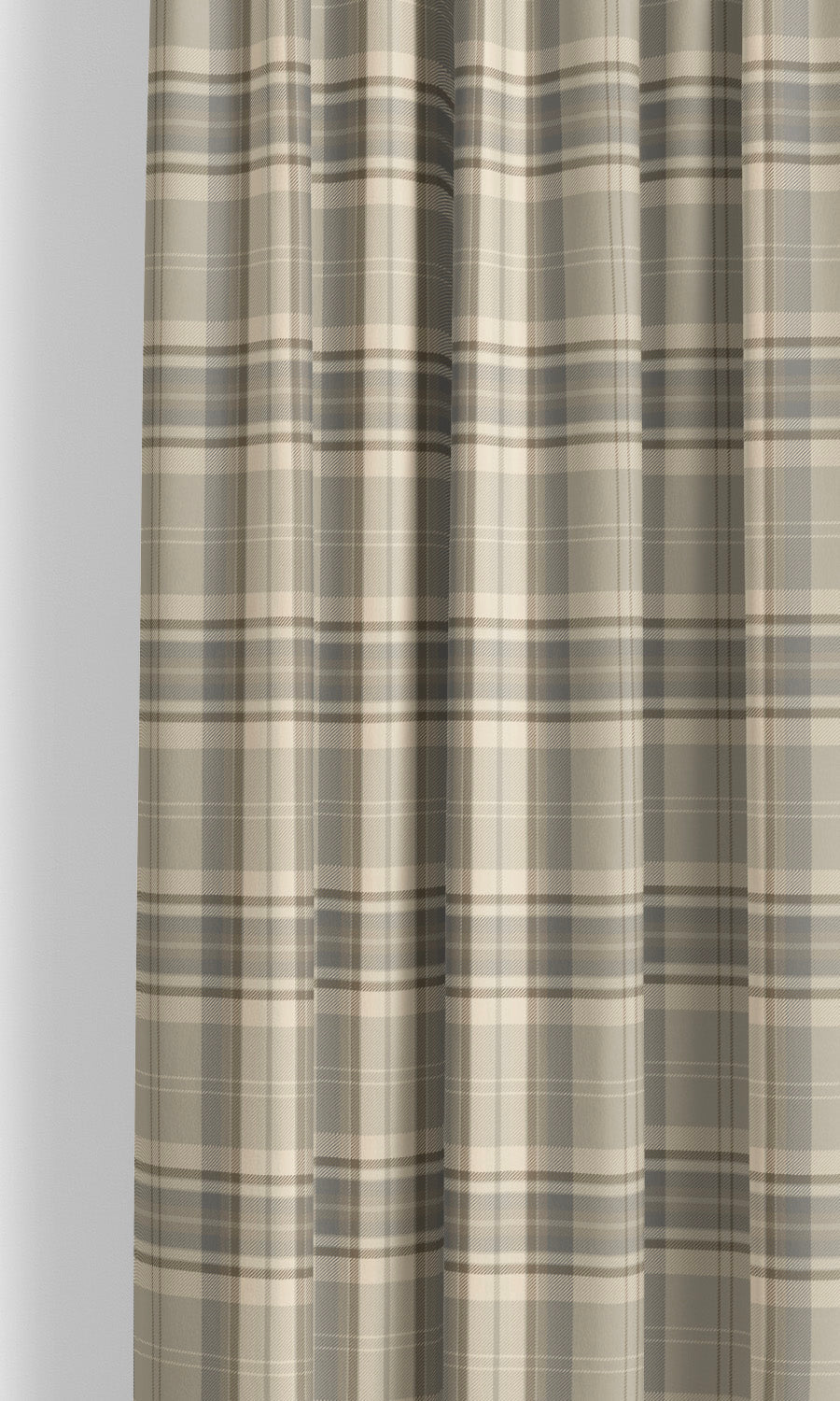 Tweed Plaid Velvet Drapes for Living, Bedroom, Kitchen, Bathroom (Tan/ Cinnamon Brown/ Ash Gray)