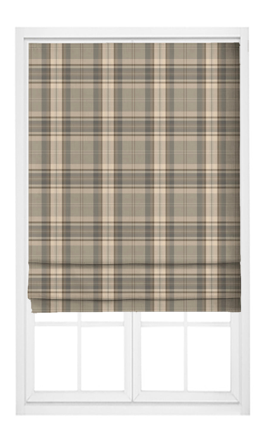 Tweed Plaid Velvet Pinch Pleat, Rod Pocket, Eyelet Curtains (Tan/ Cinnamon Brown/ Ash Gray)