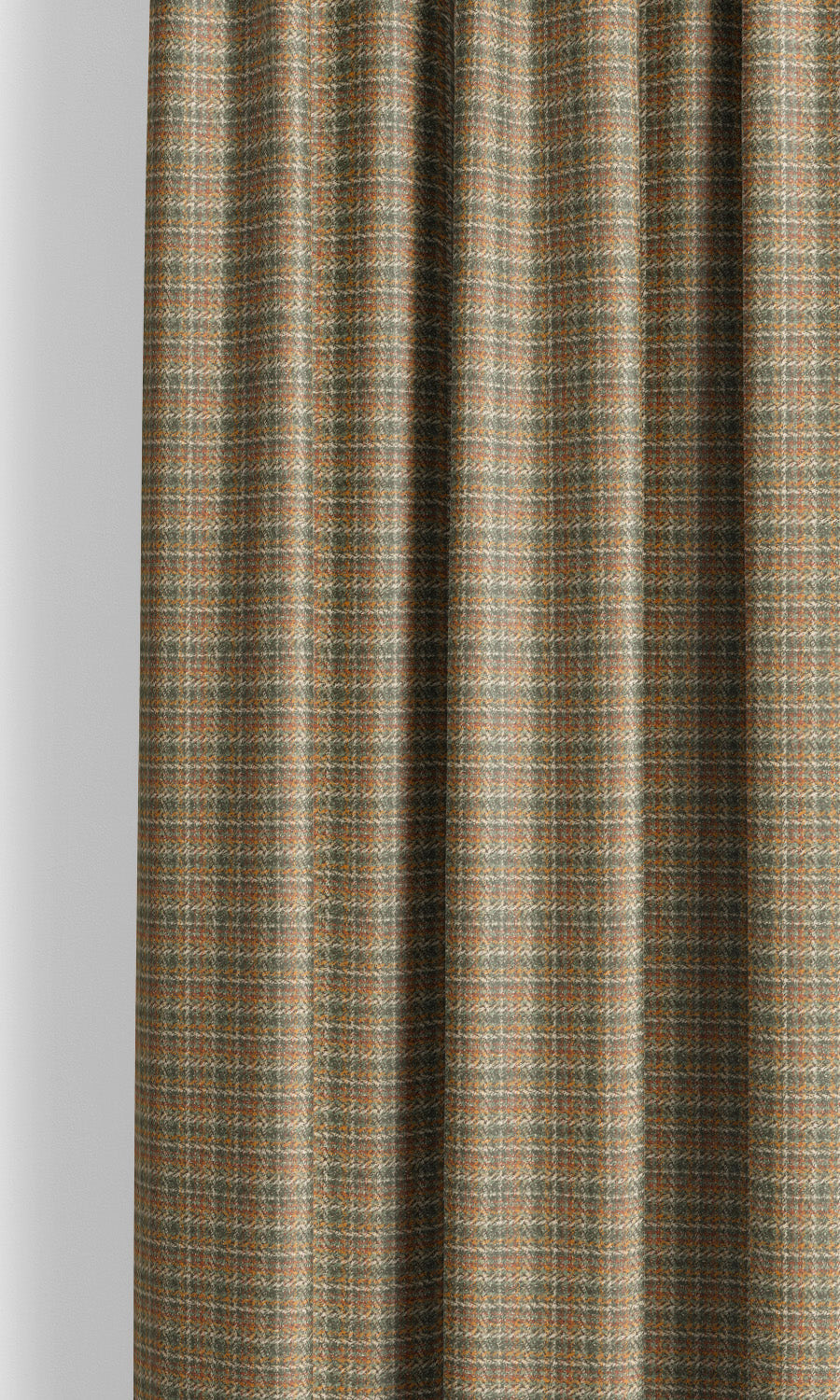 Textured Velvet Curtain Panels (Olive Green/ Pale Red)