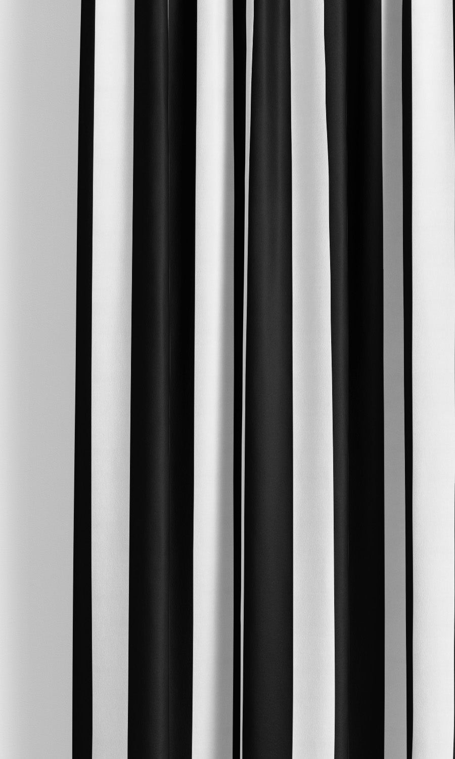 Awning Striped Velvet Window Curtains for Living, Bedroom, Kitchen, Bathroom (Warm White/ Black)