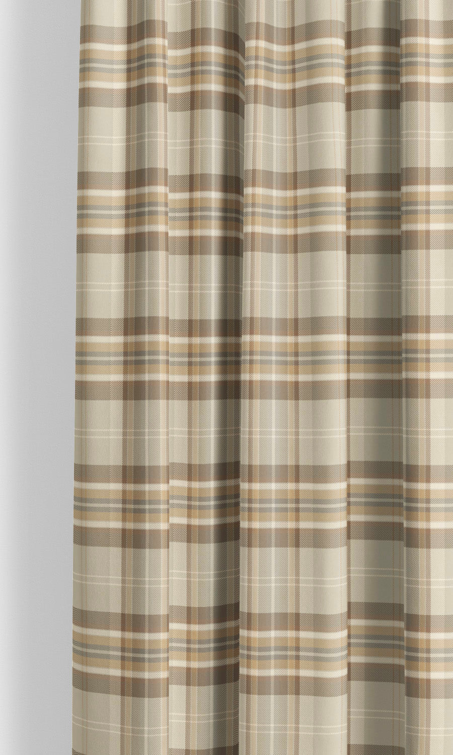 Tweed Plaid Velvet Window Curtains for Living, Bedroom, Kitchen, Bathroom (Tan/ Beige/ Cinnamon Brown)