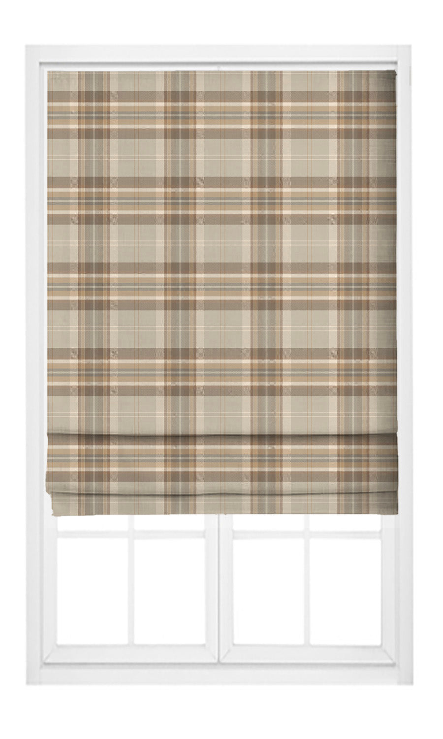 Tweed Plaid Velvet Pinch Pleat, Rod Pocket, Eyelet Curtains (Tan/ Beige/ Cinnamon Brown)