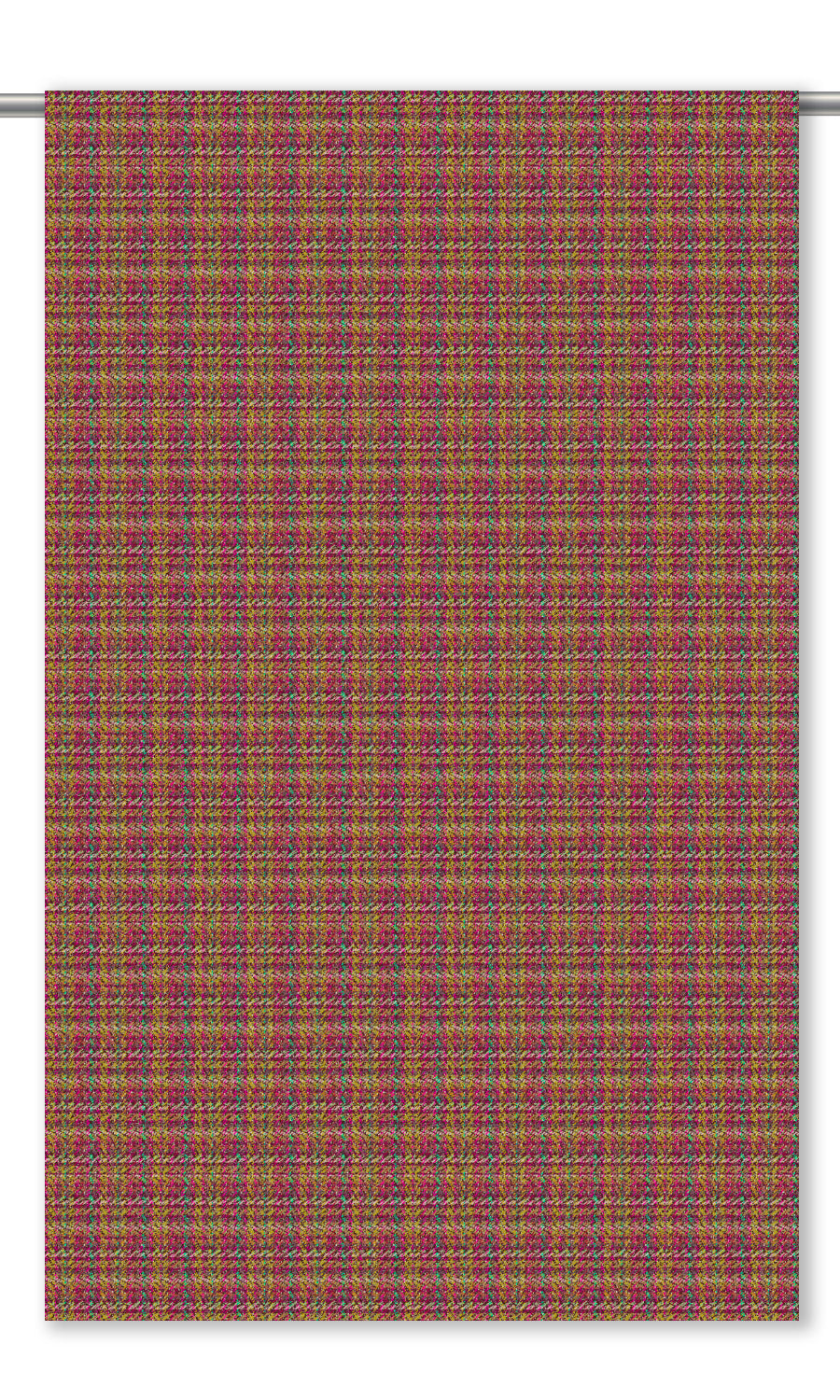 Textured Velvet Drapes for Living, Bedroom, Kitchen, Bathroom (Crimson/ Yellow Ochre)