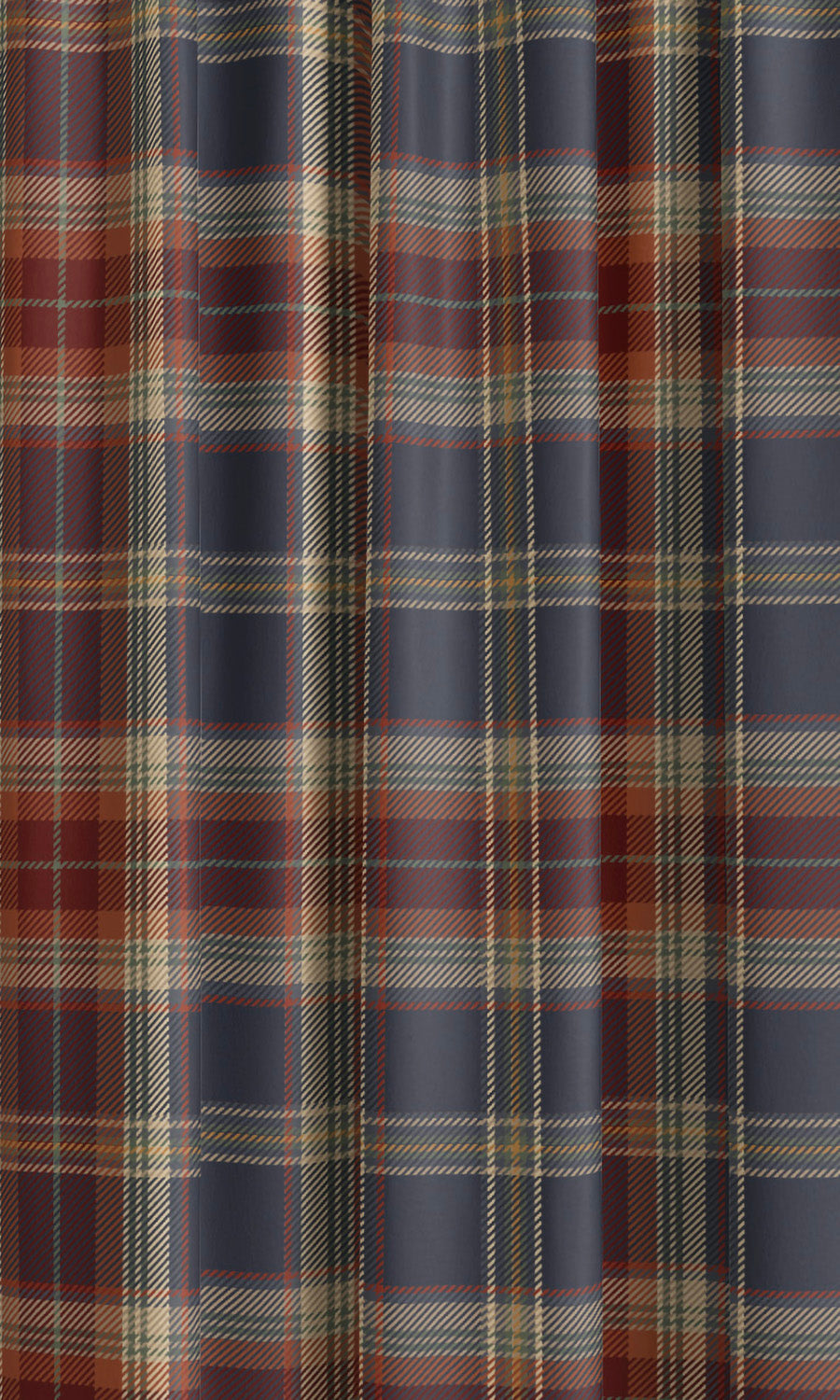 Tweed Plaid Velvet Drapery (Orange/ Brick Red/ Charcoal Gray) Extra Long Short Wide