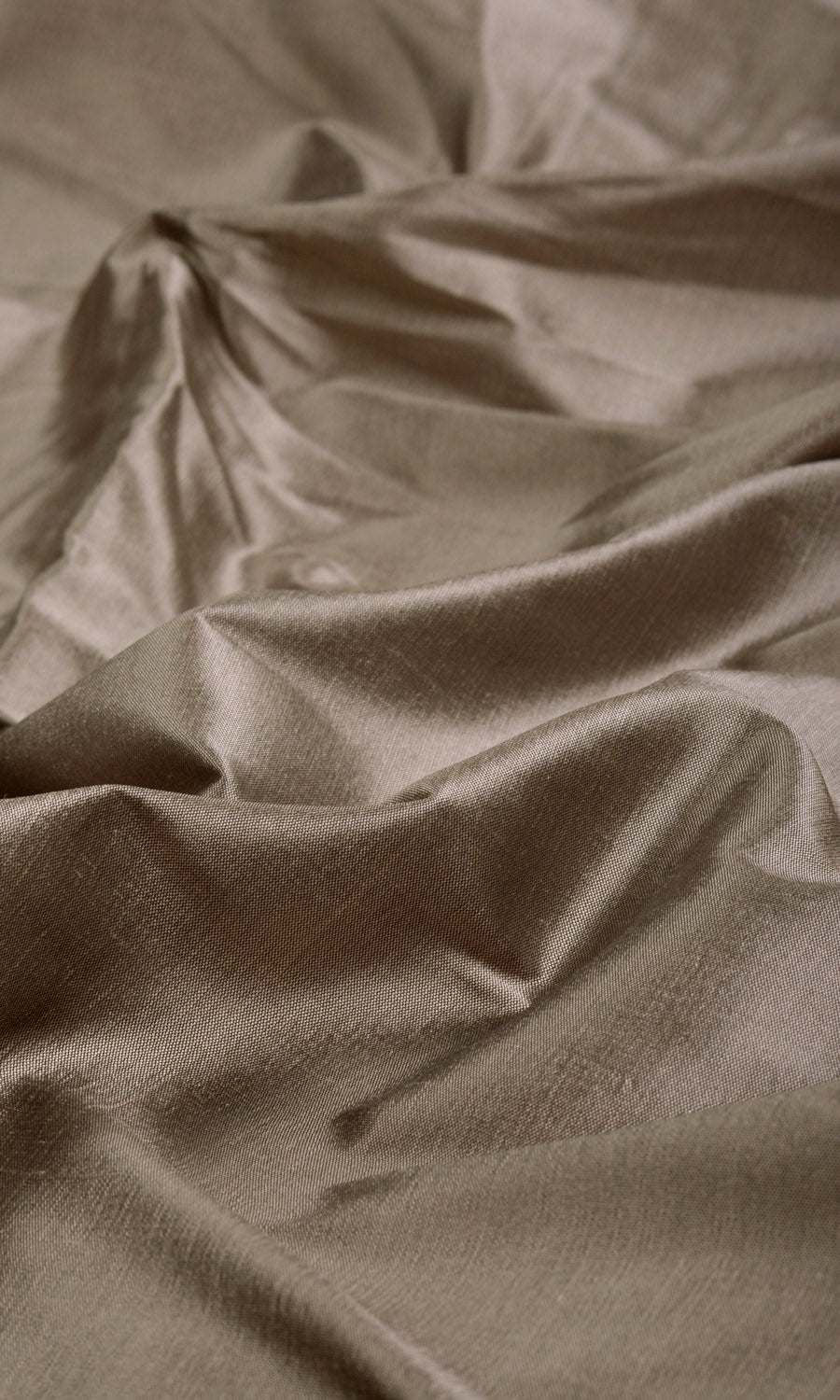 Shantung Silk Pinch Pleat, Rod Pocket, Eyelet Curtains (Mocha Brown)