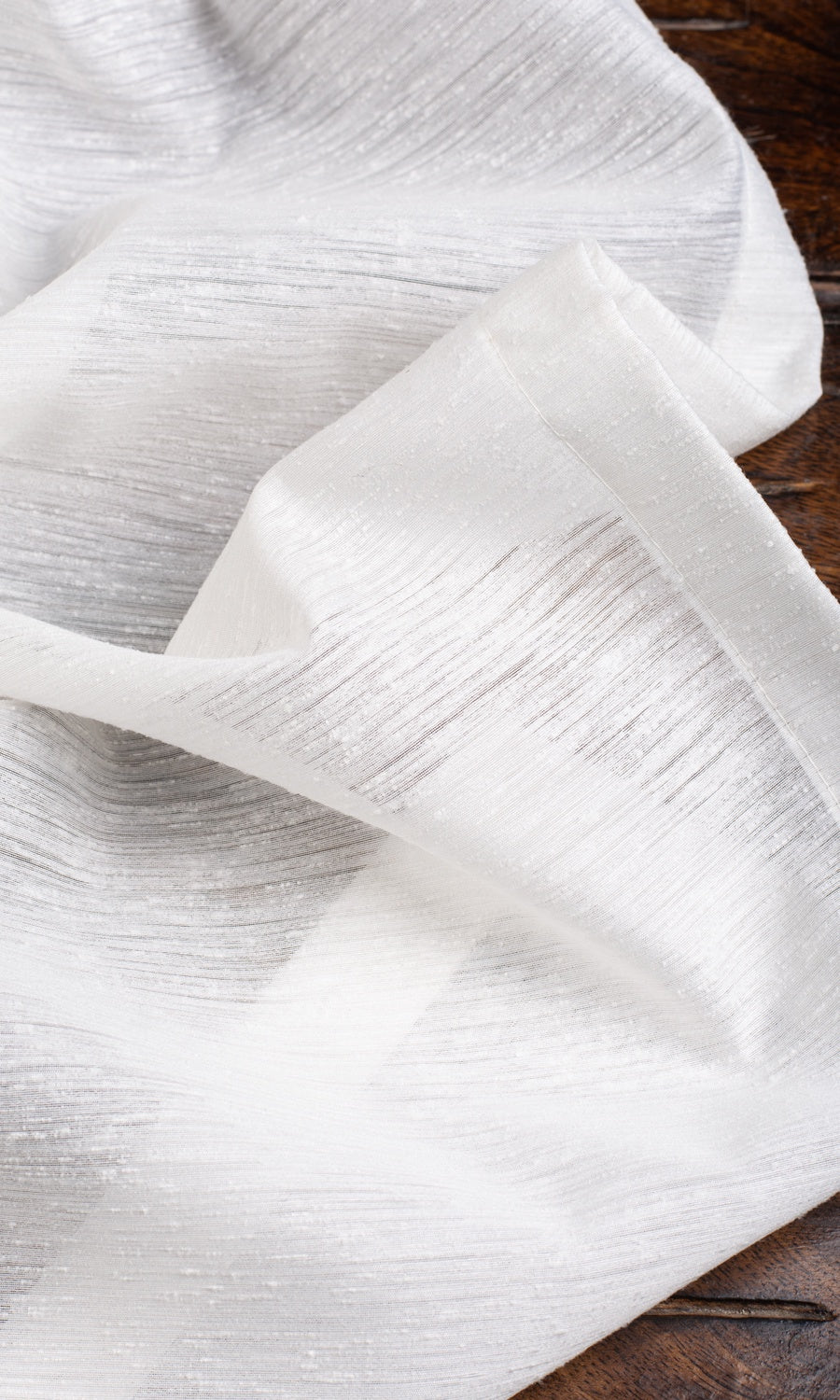 Textured Semi-Sheer Window Curtains for Living, Bedroom, Kitchen, Bathroom (White)