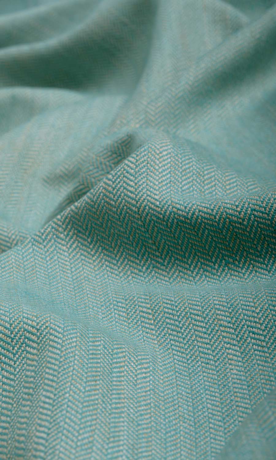 Herringbone Textured Curtain Panels for Living, Bedroom, Kitchen, Bathroom (Turquoise Blue)