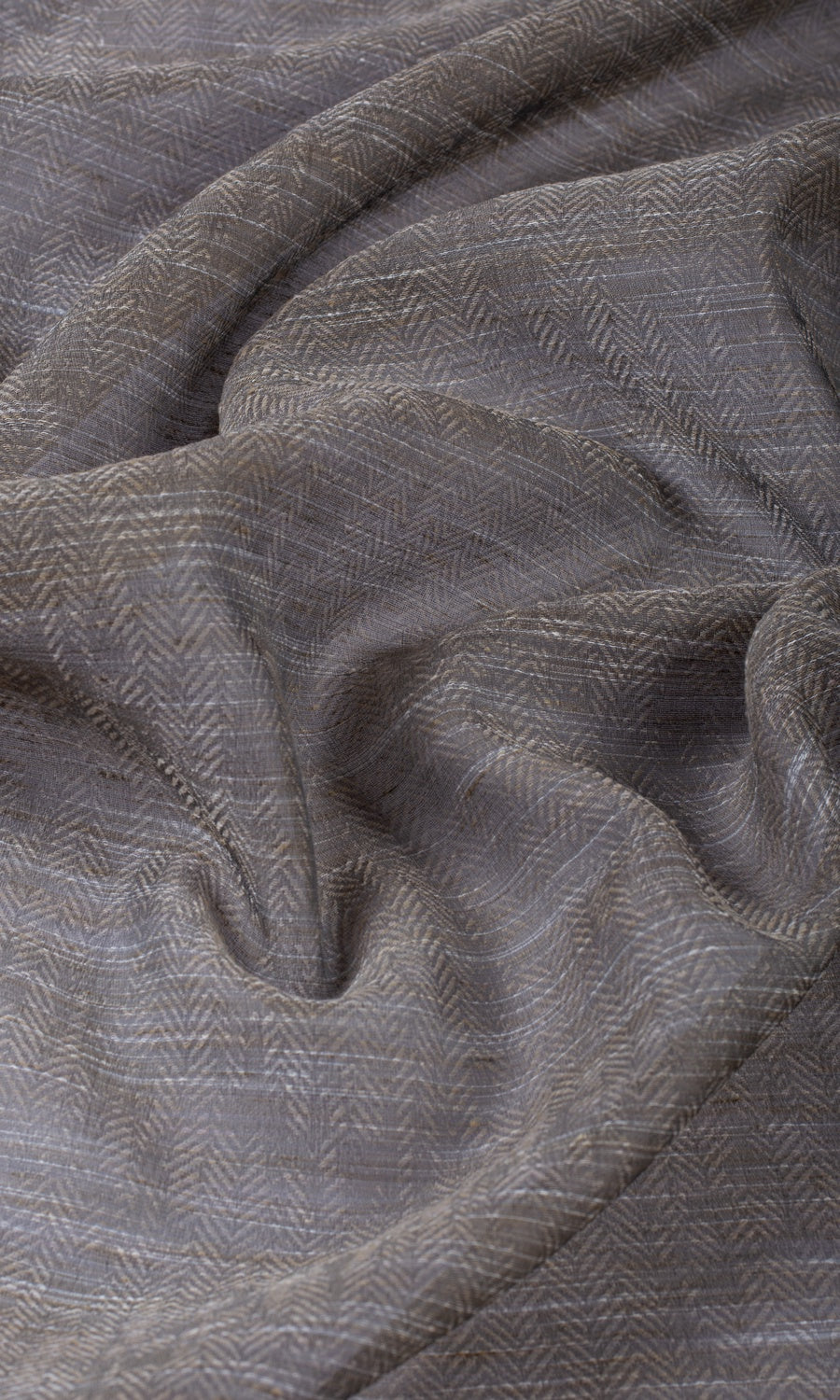 Herringbone Sheer Curtains / Drapes / Window Drapery Panels (Grey/ Coffee Brown)