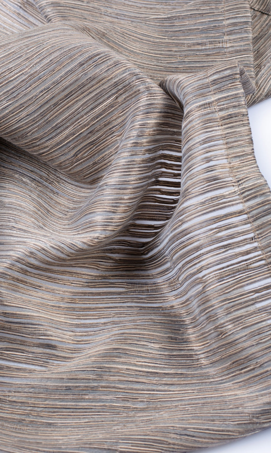 Striped Sheer Drapes (Mocha Brown)