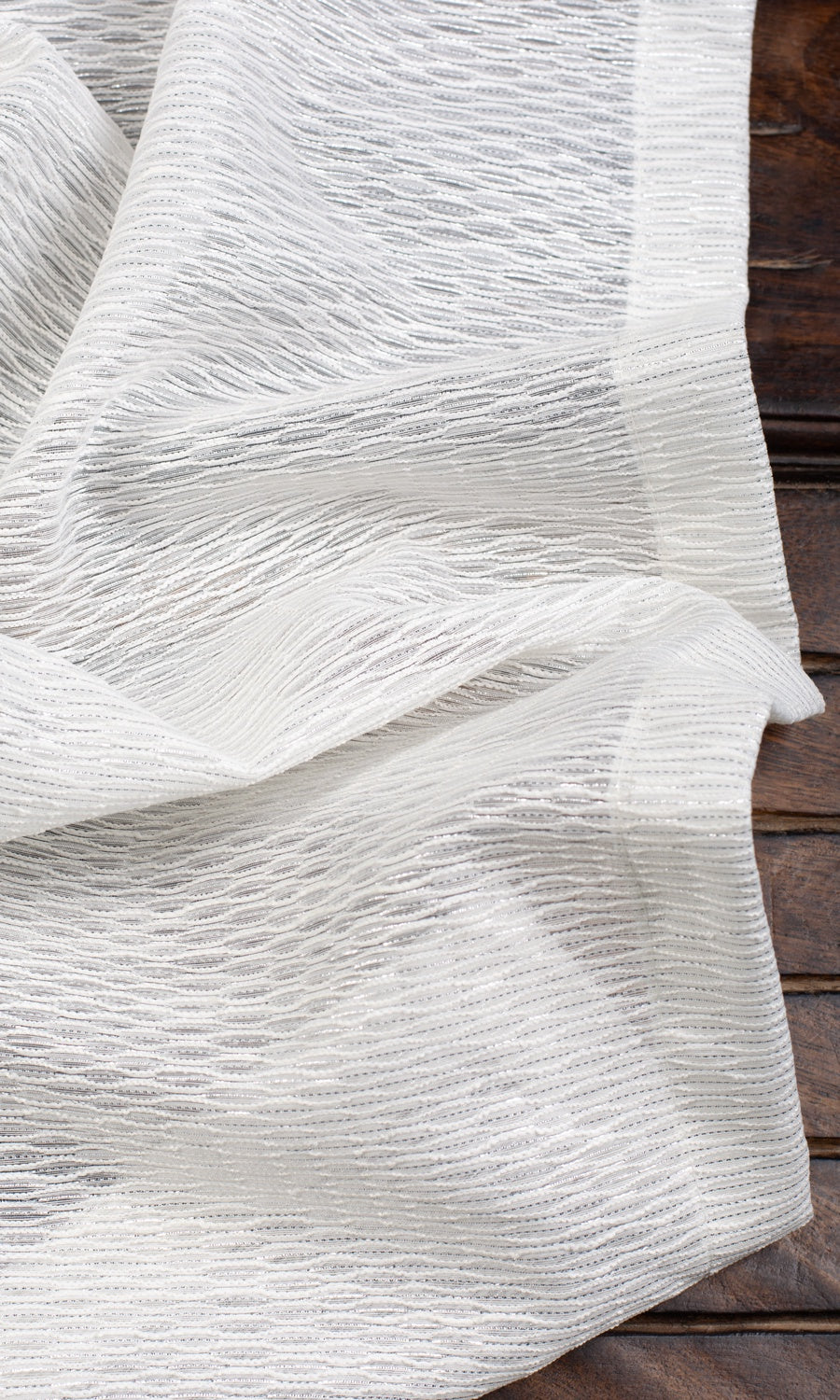 Textured Sheer Custom Curtains (White)