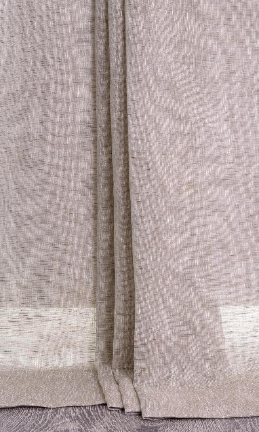 Linen Sheer Window Curtains for Living, Bedroom, Kitchen, Bathroom (Brown)