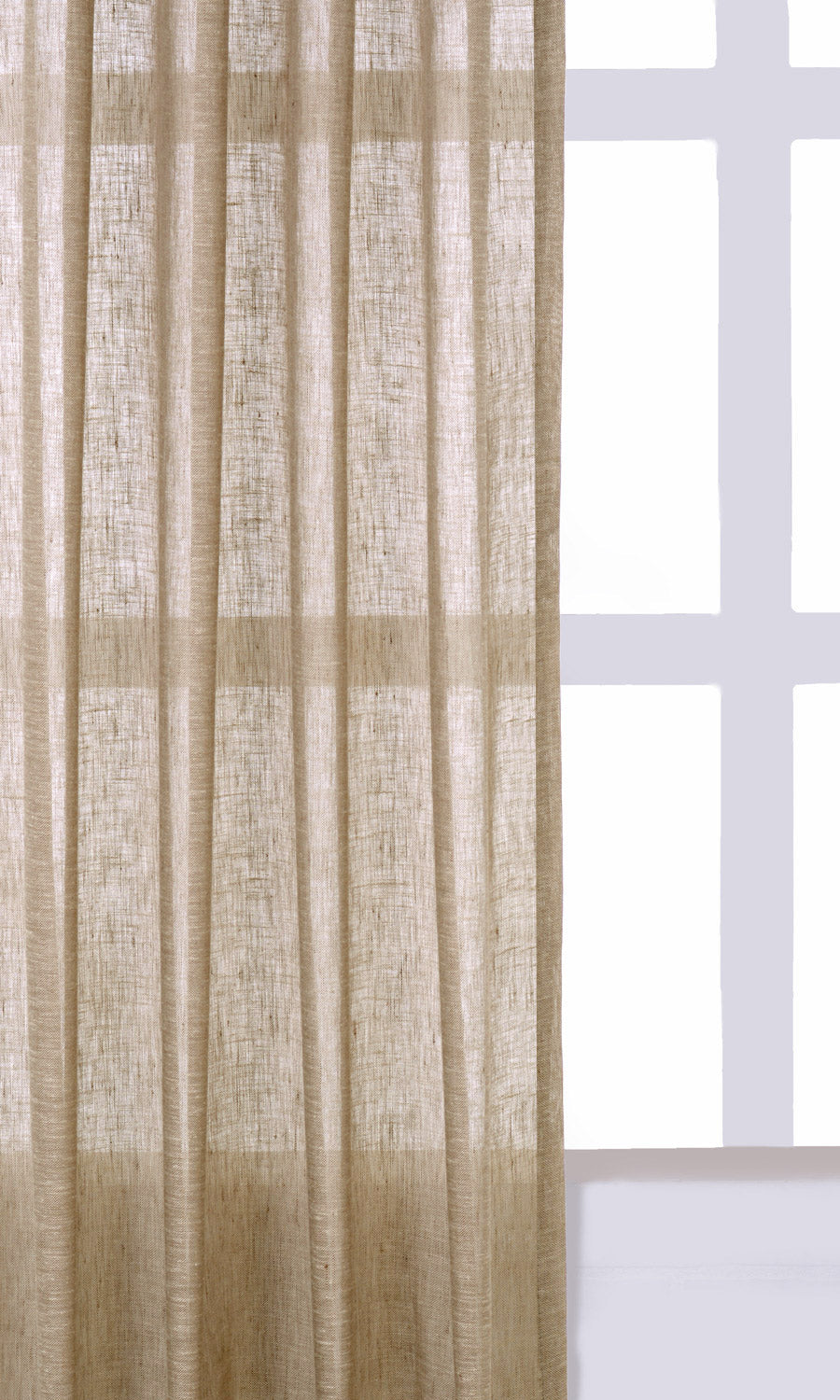Linen Sheer Any Size Style Curtains (Beige/ Brown/ Umber)
