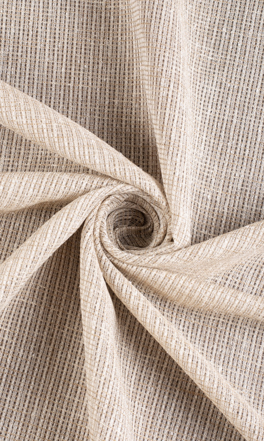 Checkered Sheer Curtain Panels (Beige/ Brown) Extra Long Short Wide