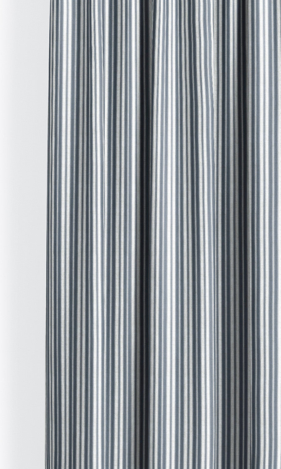 Ticking Stripe Pinch Pleat, Rod Pocket, Eyelet Curtains (Navy Blue/ White)