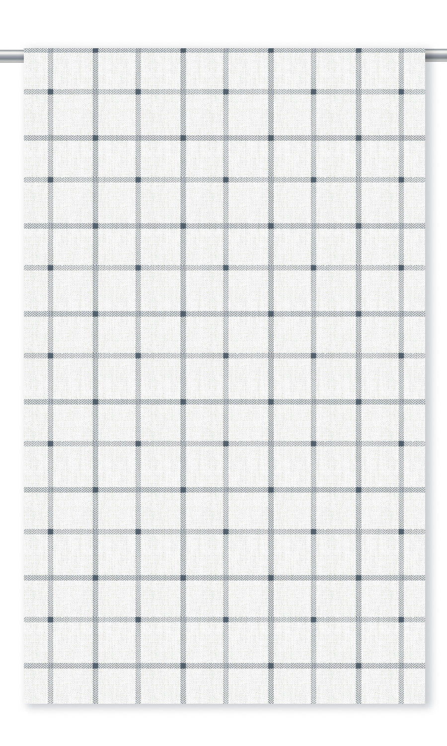 Tattersall Checkered Window Shades (Navy Blue/ White) for Living, Bedroom, Kitchen, Bathroom