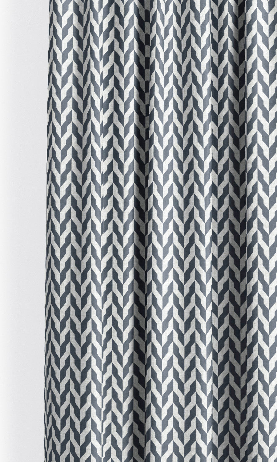 Modern Chevron Drapes for Living, Bedroom, Kitchen, Bathroom (Navy Blue/ White)