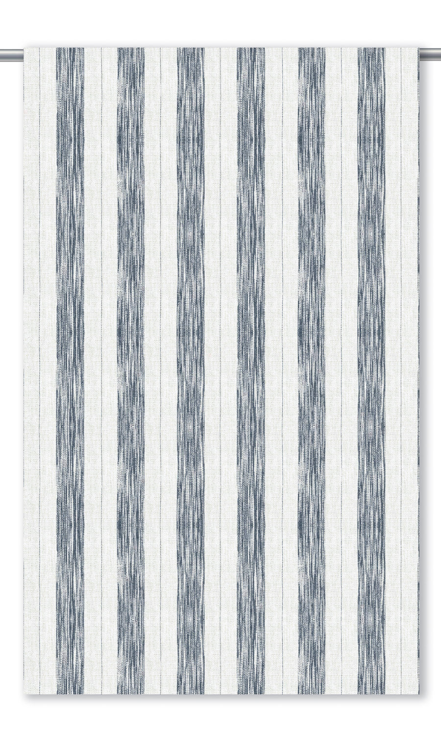 Faded-Effect Awning Stripes Roman Shades (Navy Blue/ White)