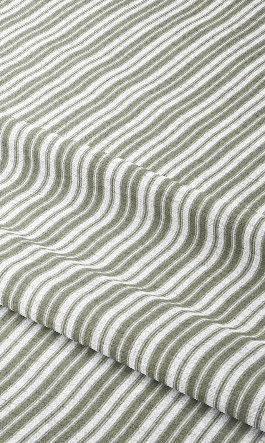 Ticking Stripe Roman Shades (Moss Green/ White)