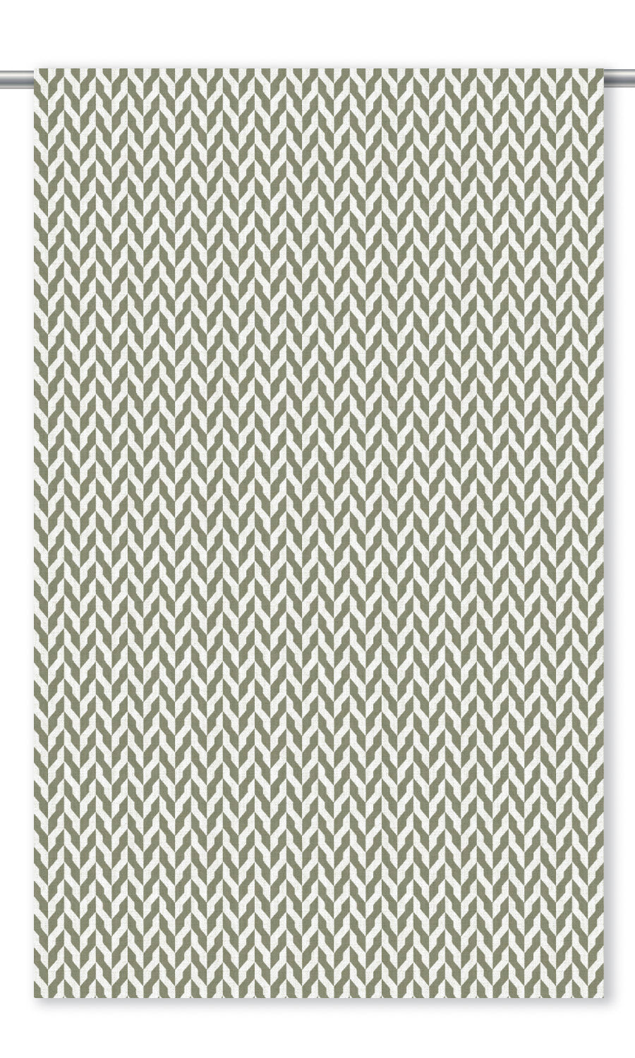 Modern Chevron Fabric Blinds (Moss Green/ White)