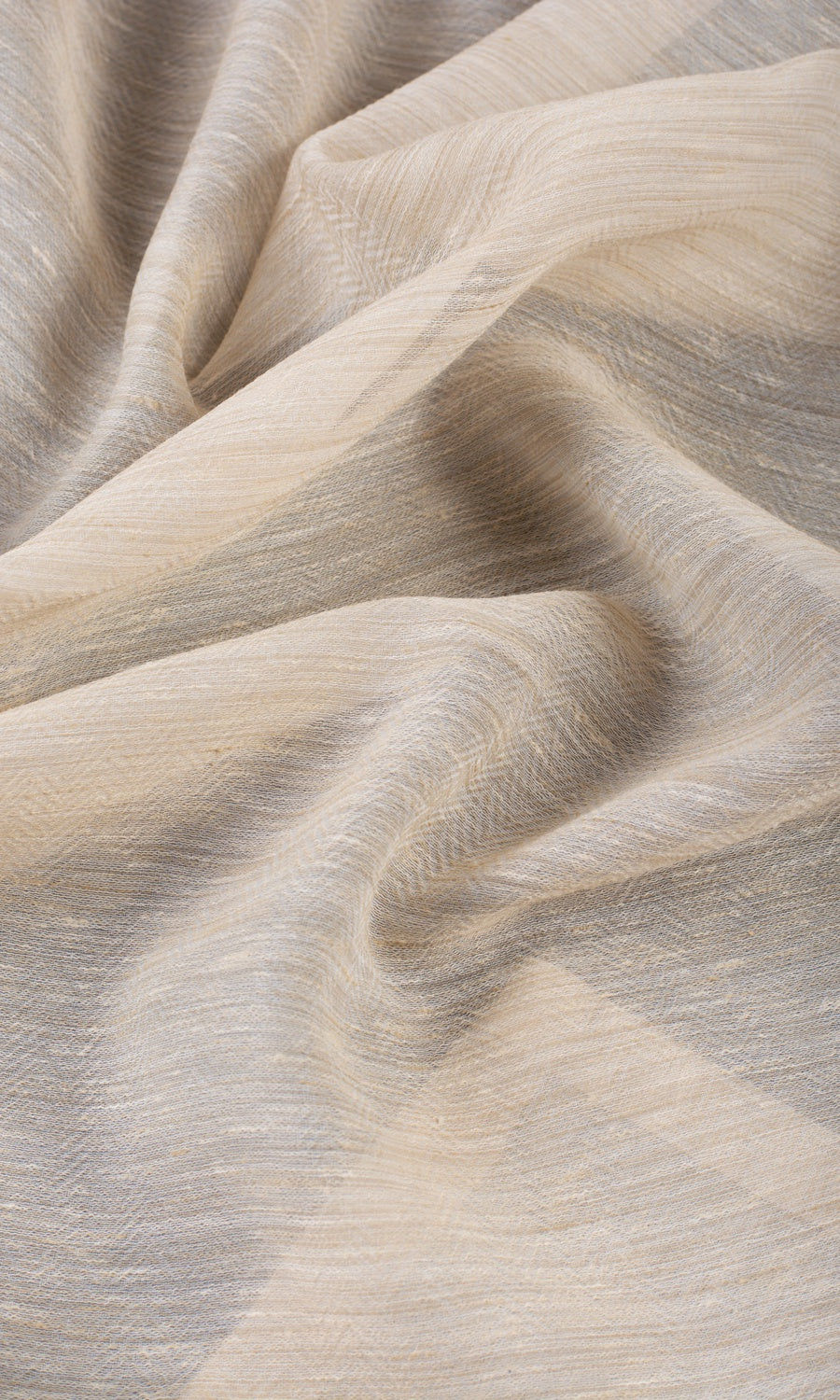 Textured Sheer Curtains / Drapes / Window Drapery Panels (Ivory Beige)