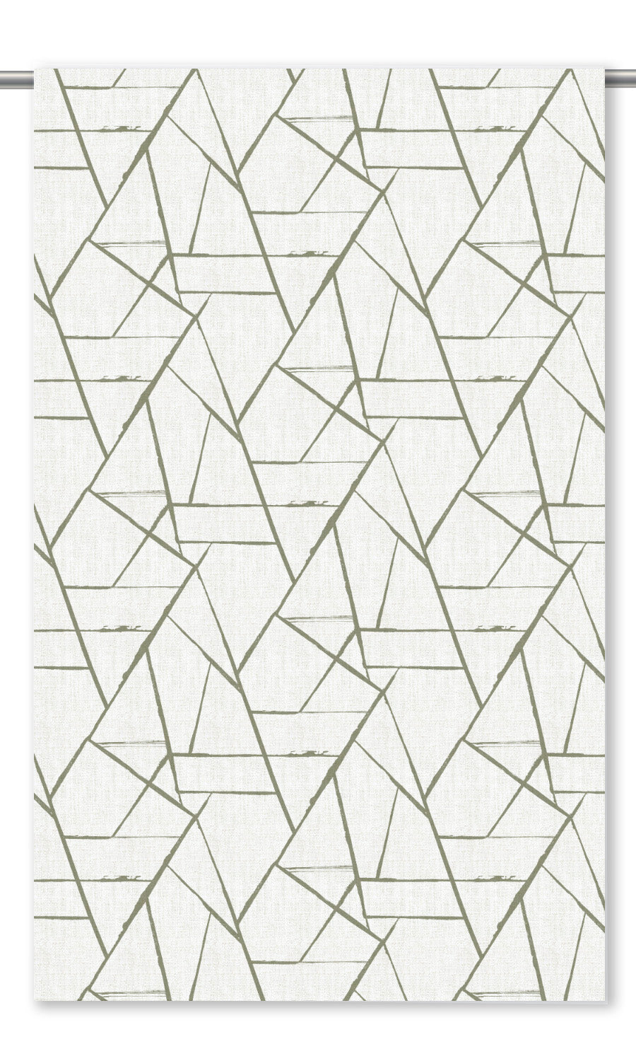 Abstract Print Drapery (Moss Green/ White)