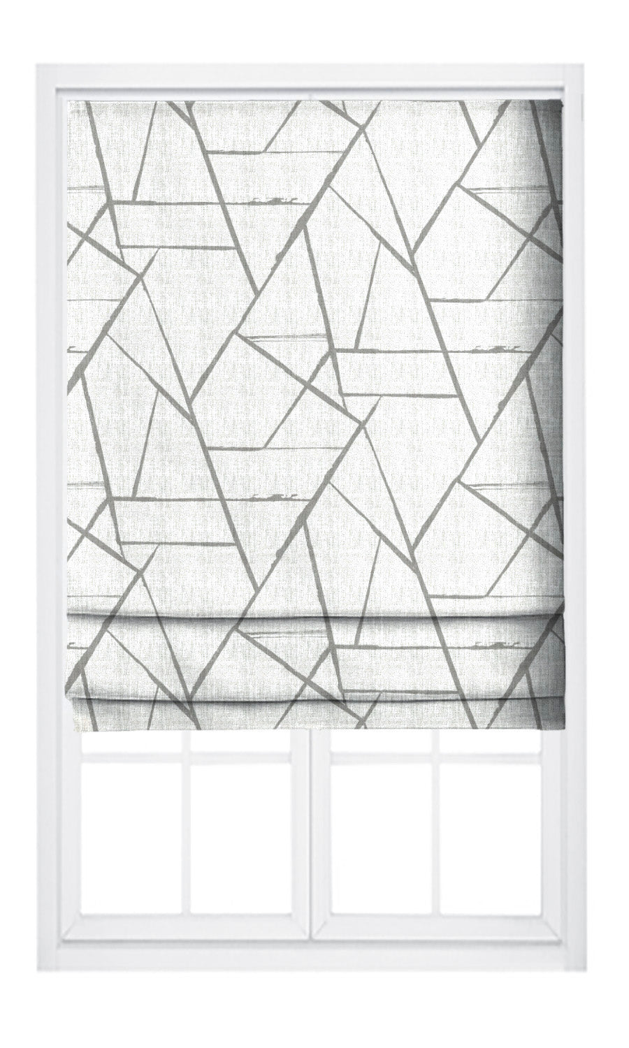 Abstract Print Pinch Pleat, Rod Pocket, Eyelet Curtains (Dove Gray/ White)